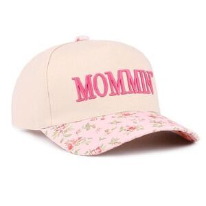 Mommin' Two-Tone Cotton Cap Dark Pink Floral O/S NEW